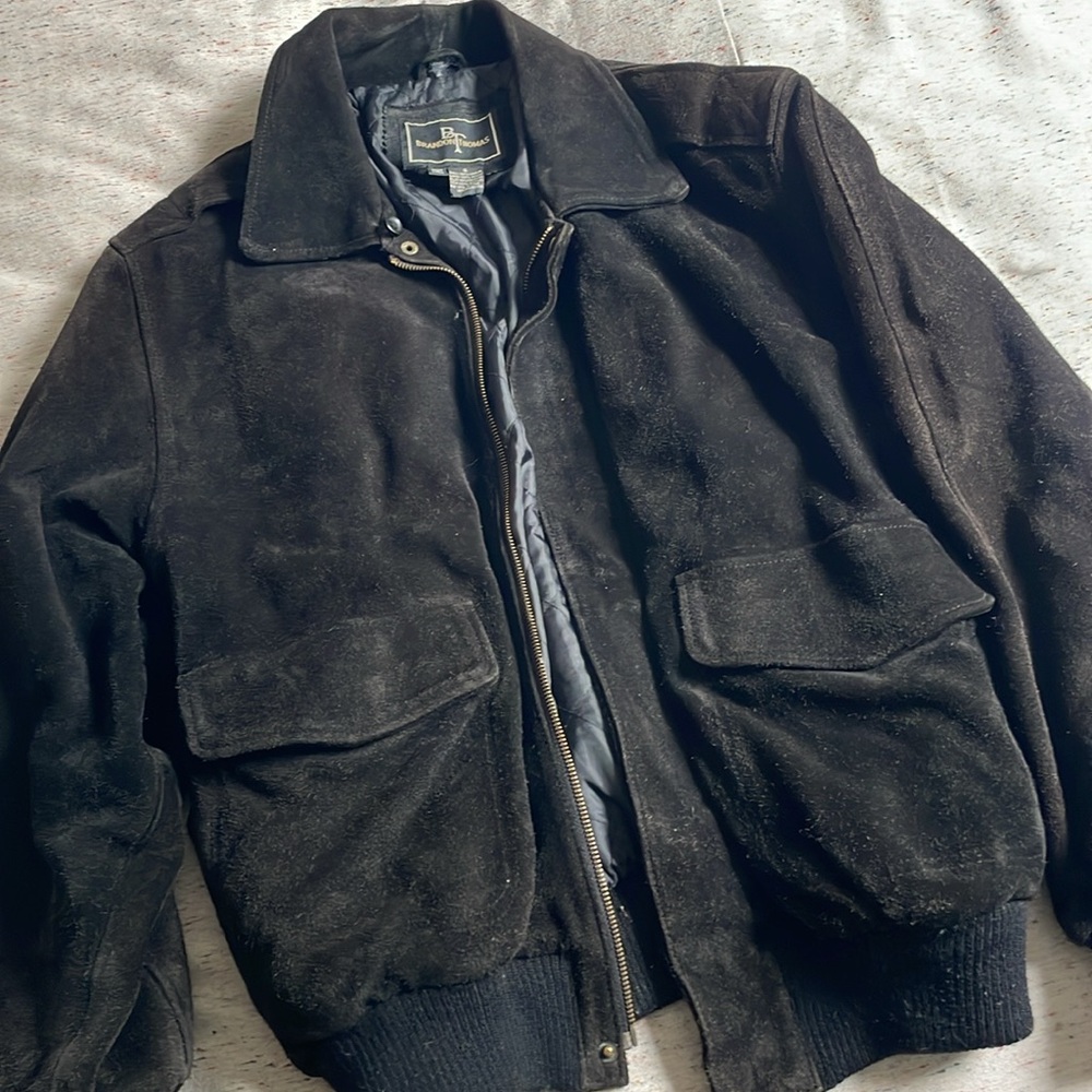 Real suede leather bomber jacket